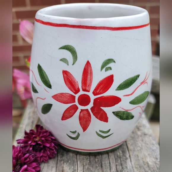 Hand-Painted Floral Ceramic Vase - Picture 1 of 6